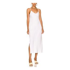 Enza Costa Slip White Linen Dress Size L / 3